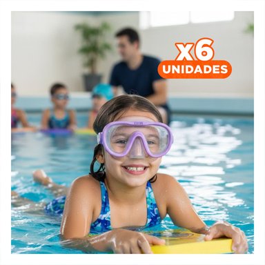 PACK6 VISOR DE NATACION LILA COMODOS Y DIVERTIDOS PARA NINOS EN VERANO Y+REGALO STICKER