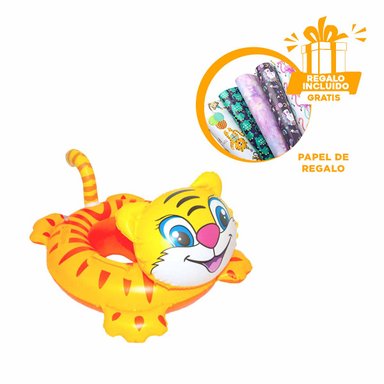 PACK3 FLOTADOR INFLABLE CHICO DE TIGRE Y+PAPEL DE REGALO - 1