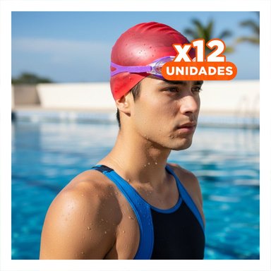 PACK12 GAFAS DE NATACION INFANTIL MORADO Y BLANCO PARA PISCINA