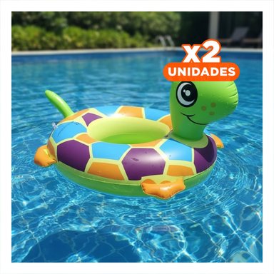 PACK2 ARO INFLABLE INFANTIL CON DISENO DE TORTUGA PARA BEBE PARA PISCINA Y+REGALO STICKER