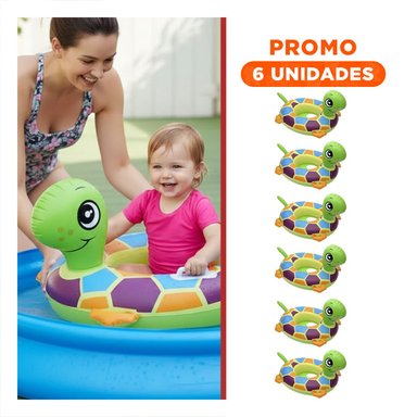 PACK6 ARO FLOTANTE INFANTIL CON FORMA DE TORTUGA PARA BEBE PARA ACTIVIDADES