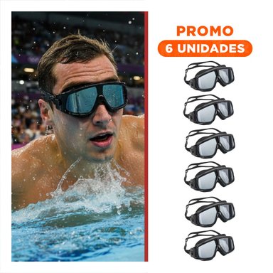 PACK6 VISOR DE NATACION CON LENTE LIGERA Y COMODIDAD VISUAL PARA USO
