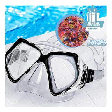 PACK5 GAFAS PORTABLE PARA NADAR EN NEGRO Y+LIGAS DE REGALO