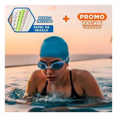 ESTUCHE6 JUEGO CELESTE DE LENTES Y GORRO PARA USO CONTINUO Y+PAPEL REGALO