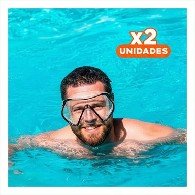 PACK2 GAFAS DE BUCEO NEGRO CON LENTE DE VIDRIO PARA PRACTICA CONSTANTE Y+REGALO STICKER