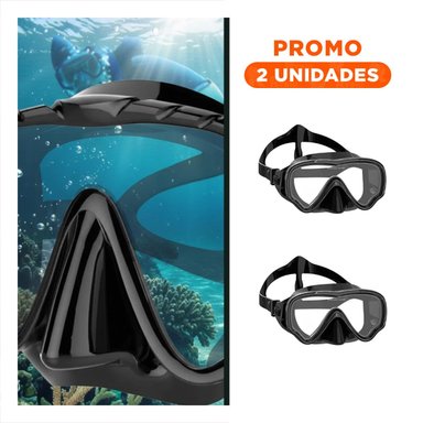 PACK2 LENTES DE BUCEO NEGRO CON VIDRIO TEMPLADO PARA AJUSTE COMODO