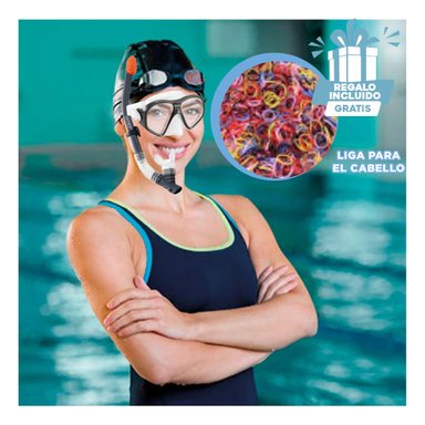 PACK4 EQUIPO COMPLETO DE BUCEO EN NEGRO Y+LIGAS DE REGALO