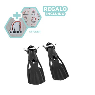 PACK3 SET DE 3 PIEZAS PARA BUCEO EN NEGRO Y+REGALO STICKERS