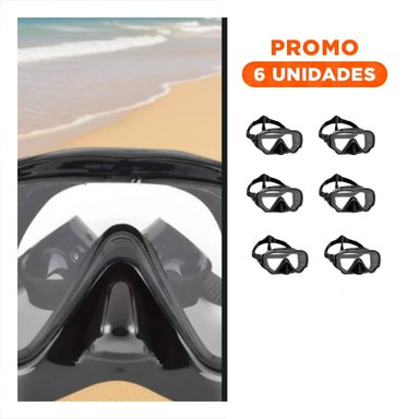 PACK6 VISOR ACUATICO NEGRO CON VIDRIO TEMPLADO PARA USO SUBMARINO