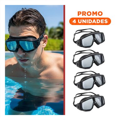PACK4 LENTES DE NATACION CON LENTE CLARA Y DISENO ERGONOMICO PARA PISCINA Y+REGALO STICKER
