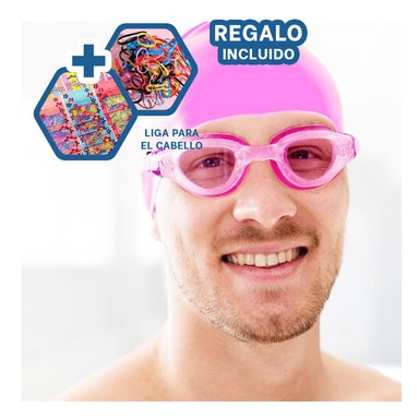 PACK9 KIT PARA NATACION EN COLOR ROSADO Y+LIGAS DE REGALO