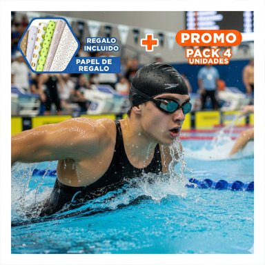 PACK4 EQUIPO SUBMARINO CON LENTE CLARA Y AJUSTE ESTABLE PARA NATACION Y+PAPEL REGALO
