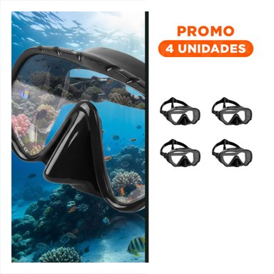 PACK4 LENTES ACUATICOS NEGRO CON VIDRIO TEMPLADO PARA INMERSION Y+REGALO STICKER