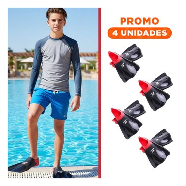 PACK4 ACCESORIO FUNCIONAL ACUATICO TALLA S ROJO Y NEGRO CON CALCE SEGURO Y+REGALO STICKER