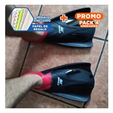 PACK4 ALETA DE PRACTICA TALLA S ROJO Y NEGRO CON FORMA COMODA Y+PAPEL REGALO