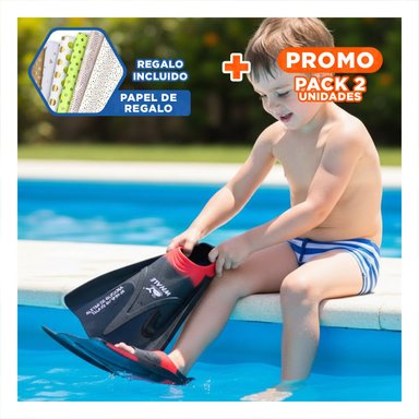 PACK2 ALETA ERGONOMICA TALLA XS ROJO Y NEGRO CON CALCE PRECISO Y+PAPEL REGALO