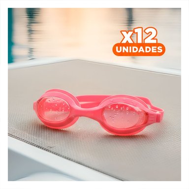 PACK12 VISOR PARA NATACION ROSADO PARA NINOS AJUSTABLE