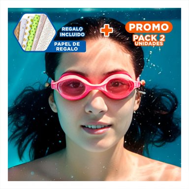 PACK2 GAFAS INFANTILES ROSADO PARA NINOS PARA ACTIVIDADES EN PISCINA Y+PAPEL REGALO