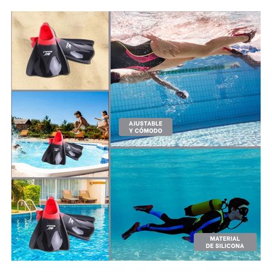 ELEMENTO ACUATICO TALLA M ROJO Y NEGRO CON CALCE ESTABLE Y+POST IT