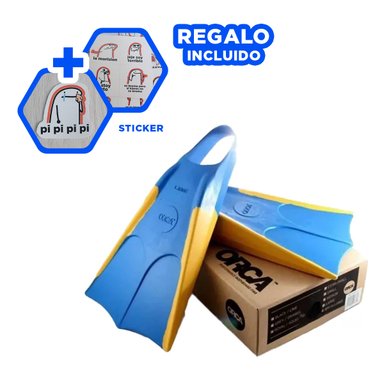 PACK3 ALETAS COMODAS DE BUCEO EN AZUL Y+REGALO STICKERS