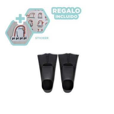 FLIPPERS IMPERMEABLES DE SILICONA EN NEGRO Y+REGALO STICKERS