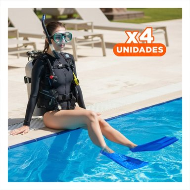 PACK4 PRODUCTOS ACUATICOS CON ALETAS AZULES PARA DESPLAZAMIENTO EFICIENTE