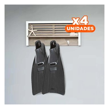 PACK4 ALETAS DE BUCEO DE CAUCHO NEGRO TALLAS 38 39 CON AJUSTE SEGURO PARA MEJOR RENDIMIENTO