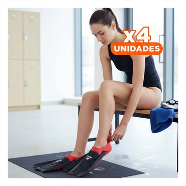 PACK4 EQUIPO DEPORTIVO ACUATICO TALLA M ROJO Y NEGRO CON DISENO LIGERO