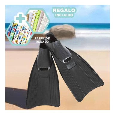 PACK5 ALETAS MARLIN DE CAUCHO EN NEGRO Y+PAPEL DE REGALO