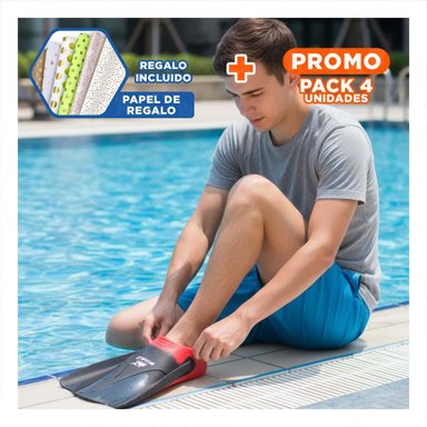 PACK4 ALETA DE PRACTICA TALLA M ROJO Y NEGRO CON FORMA COMODA Y+PAPEL REGALO