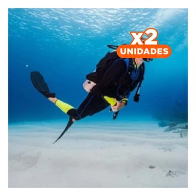 PACK2 EQUIPO DE NATACION AVANZADA CON ALETAS DE SILICONA COMODA Y+REGALO STICKER