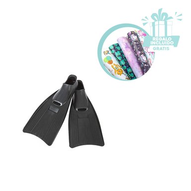 ALETAS ERGONOMICAS PARA BUCEO COLOR NEGRO Y+PAPEL DE REGALO