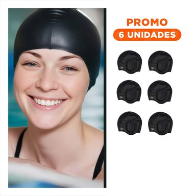 PACK6 GORRO DE NATACION PARA PISCINA CON DISEÑO SEGURO