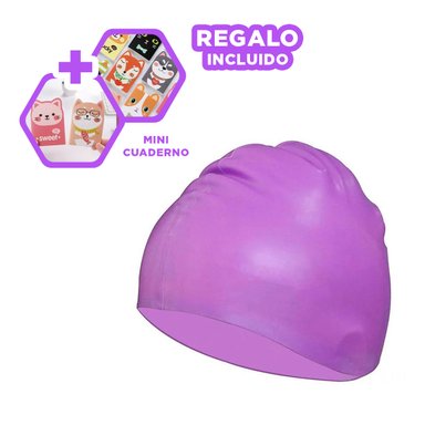 PACK9 GORRO RESISTENTE PARA CLASES DE NATACION DE COLOR LILA