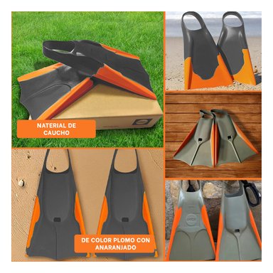 PACK3 ALETAS DE CAUCHO PARA NATACION DE 39 AL 40 PLOMO