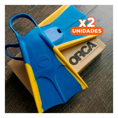 PACK2 COMPLEMENTO DE NATACION ORCA PARA PISCINA Y MAR AZUL AMARILLO Y+REGALO STICKER