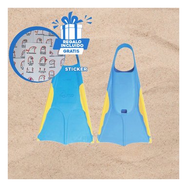 PACK3 ALETAS PARA BUCEO EN AZUL Y AMARILLO Y+REGALO STICKERS