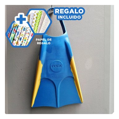 PACK3 ALETAS AJUSTABLES EN AZUL Y AMARILLO Y+PAPEL DE REGALO