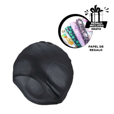 PACK2 GORRO DE NATACION EN NEGRO Y+BANDERITAS ADHESIVAS