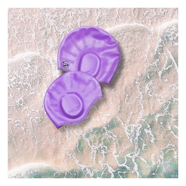 PACK6 GORRO DE NATACION DE COLOR LILA Y+BANDERITAS ADHESIVAS