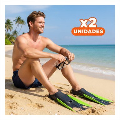 PACK2 PRODUCTO DEPORTIVO ORCA PARA NATACION CONTINUA NEGRO VERDE Y+REGALO STICKER