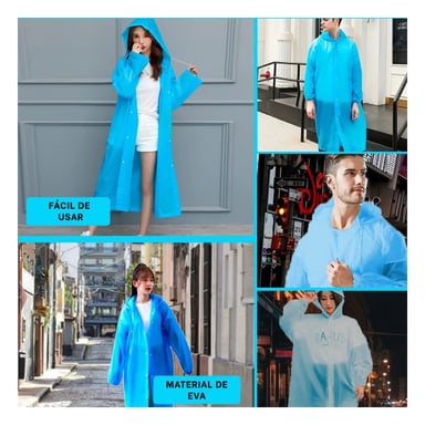 CHAQUETA IMPERMEABLE PARA NINOS Y NINAS CON CAPUCHA PROTECTORA - 5
