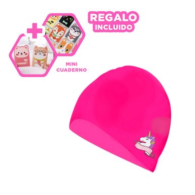 PACK2 GORRO DE DISEÑO ELASTICO ROSADO Y+REGALO AGENDITA
