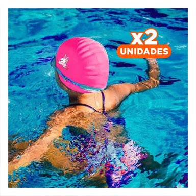 PACK2 GORRO INFANTIL PARA USO DIARIO EN PISCINA Y+REGALO STICKER