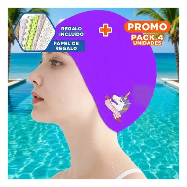 PACK4 ACCESORIO PARA NATACION INFANTIL CON IMAGEN UNICORNIO Y+PAPEL REGALO
