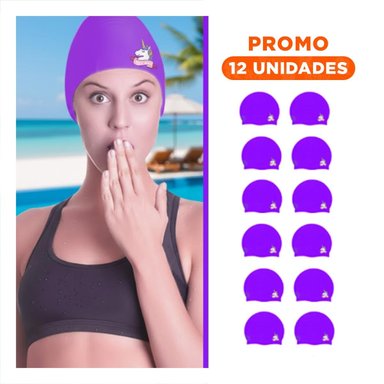PACK12 GORRO CON DISENO UNICORNIO PARA ACTIVIDADES EN AGUA Y+REGALO STICKER