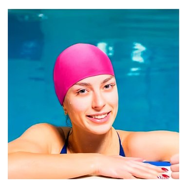 PACK5 GORRO DE NATACION EN ROSADO Y+BANDERITAS ADHESIVAS
