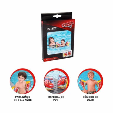 PACK6 FLOTADOR DE BRAZOS FORMA CARRO Y+BANDERITAS ADHESIVAS - 3