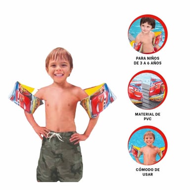 PACK6 FLOTADOR DE BRAZOS FORMA CARRO Y+BANDERITAS ADHESIVAS - 4