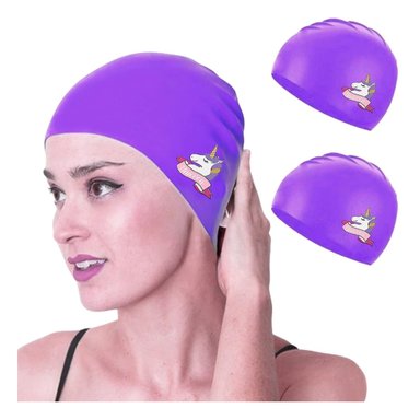 PACK3 GORRO DE UNICORNIO DE PISCINA BLANCO Y+REGALO STICKERS